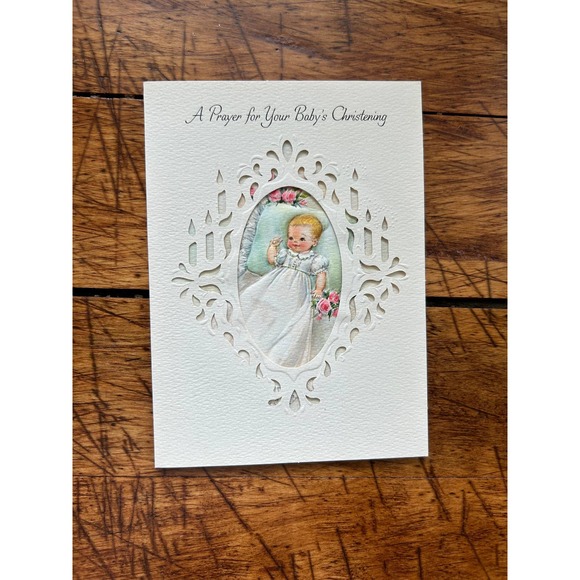 Lot of 4 'New Baby' Christening Greeting Cards, Vintage Greeting Cards - Picture 3 of 7